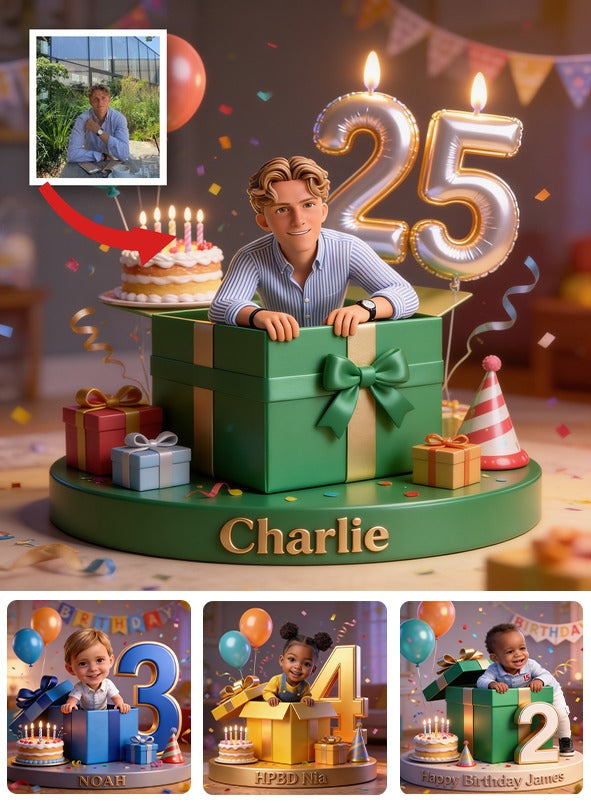Personalized 25th Birthday Man Custom Shaped Acrylic Plaque Gift for Him