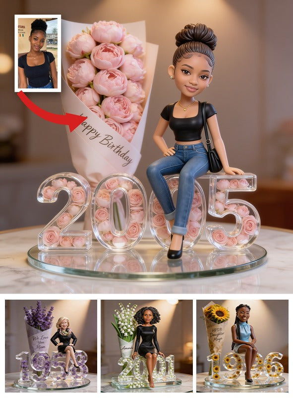 Personalized 21st Birthday Black Woman Custom Shaped Acrylic Plaque Gift For Her