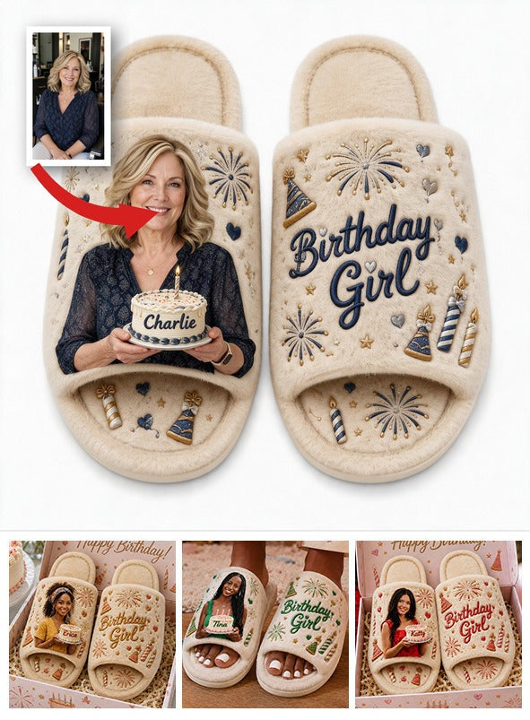 Personalized 50th Birthday Middle-Aged Woman Open-Toe Slippers Mom Gift