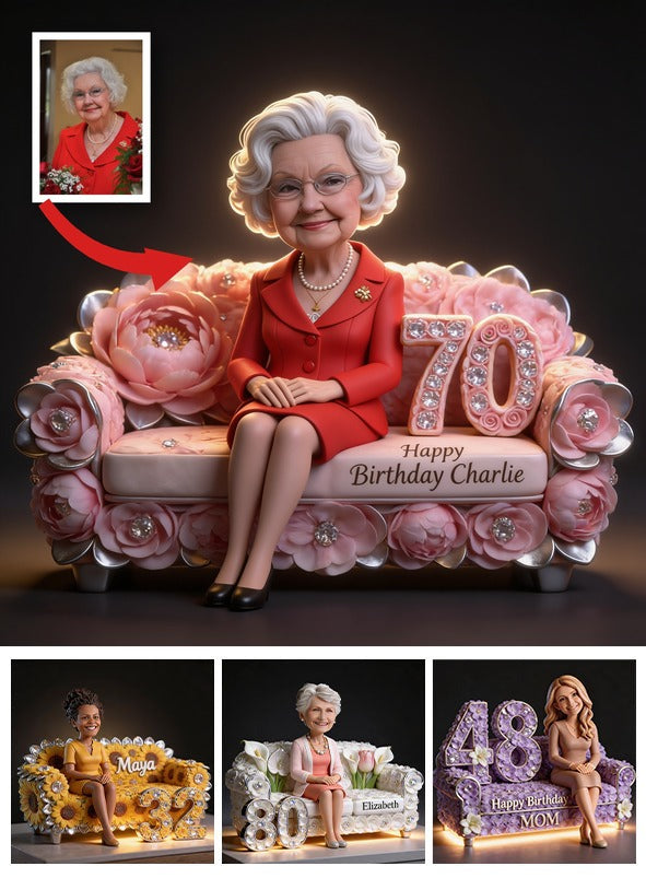 Personalized 70th Birthday Older Woman Custom Shaped Acrylic Plaque Gift for Mom Grandma Wife