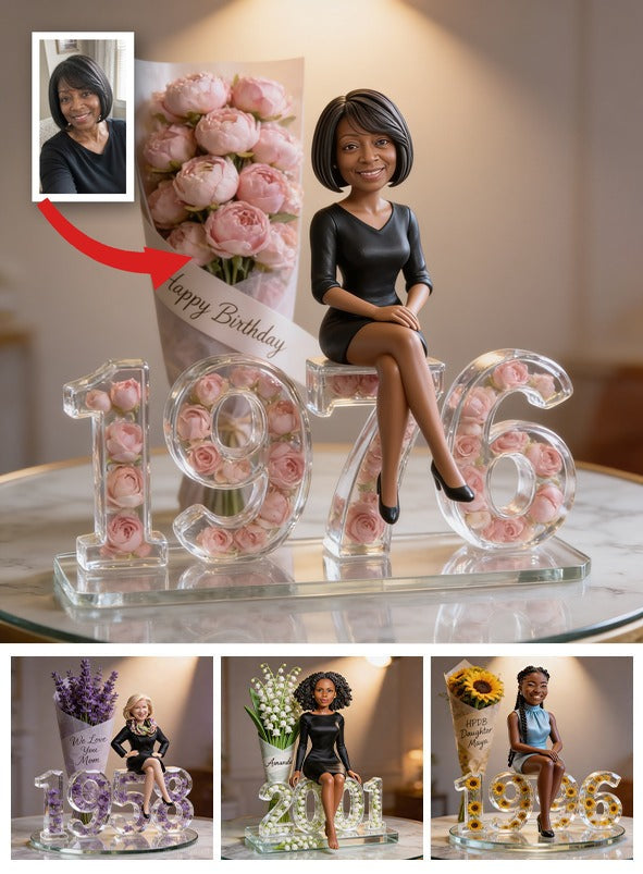 Personalized 50th Birthday Middle-Aged Black Woman Custom Shaped Acrylic Plaque Gift For Her
