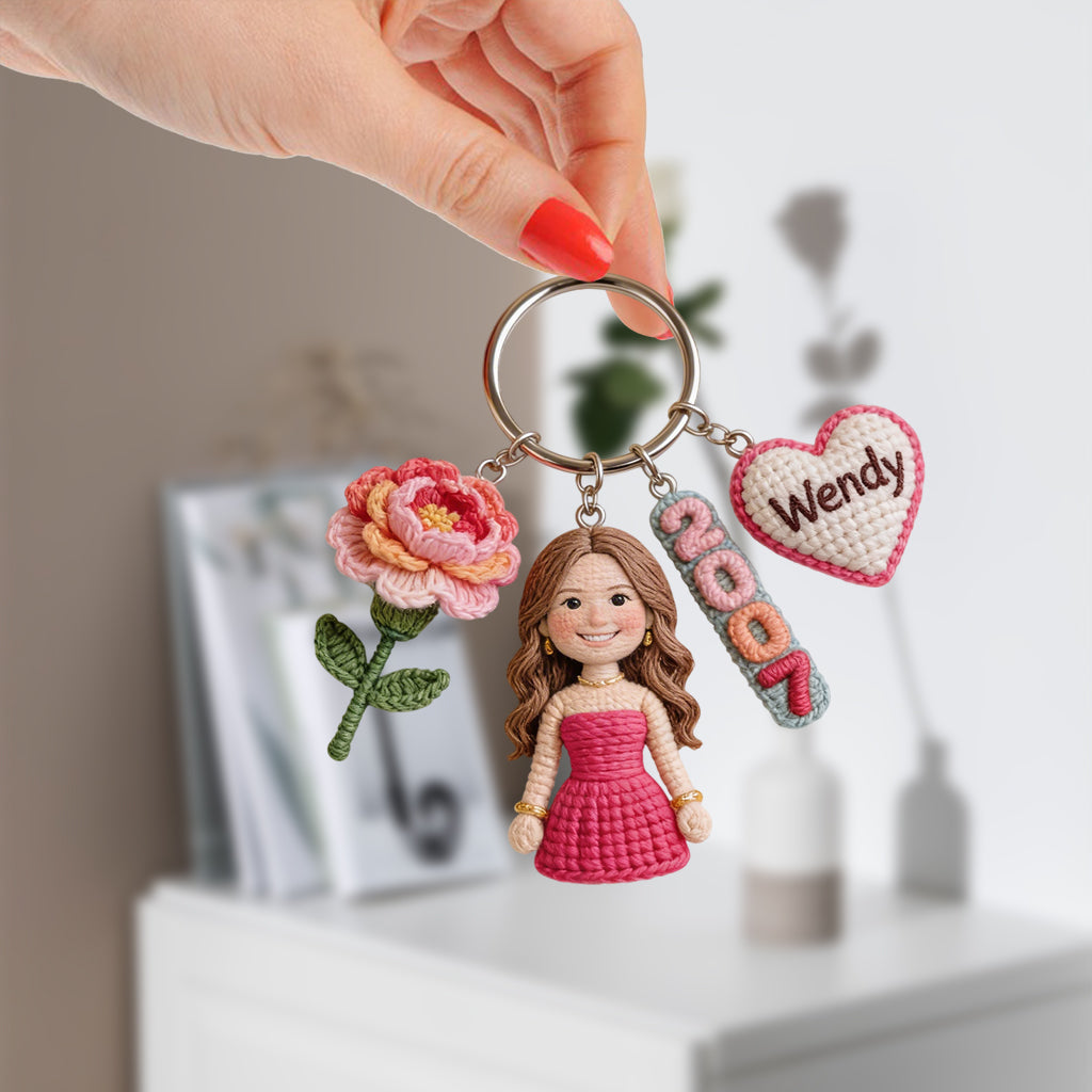 Personalized 25th Birthday Woman Custom Charm Keychain Gift
