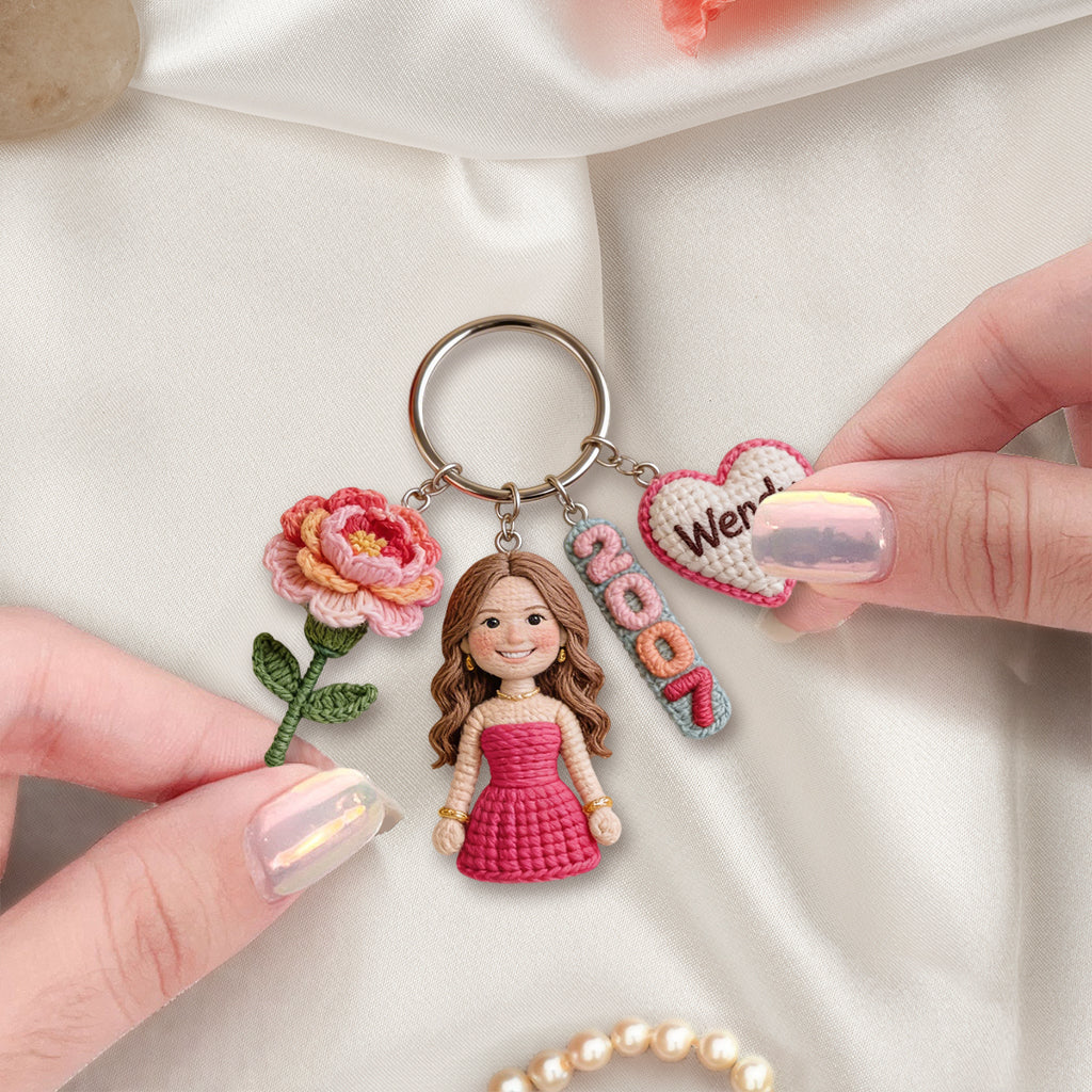 Personalized 70th Birthday Older Woman Keychain Gift for Grandma Mom Wife