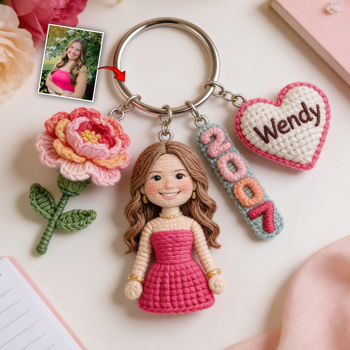 Personalized 70th Birthday Older Woman Keychain Gift for Grandma Mom Wife