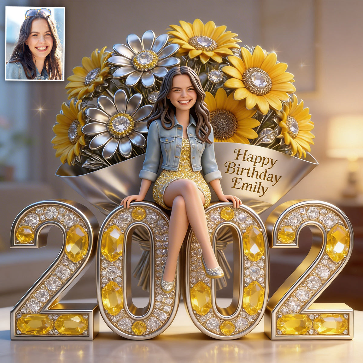 Personalized 70th Birthday Older Woman Custom Shaped Acrylic Plaque Gift for Mom Grandma Wife