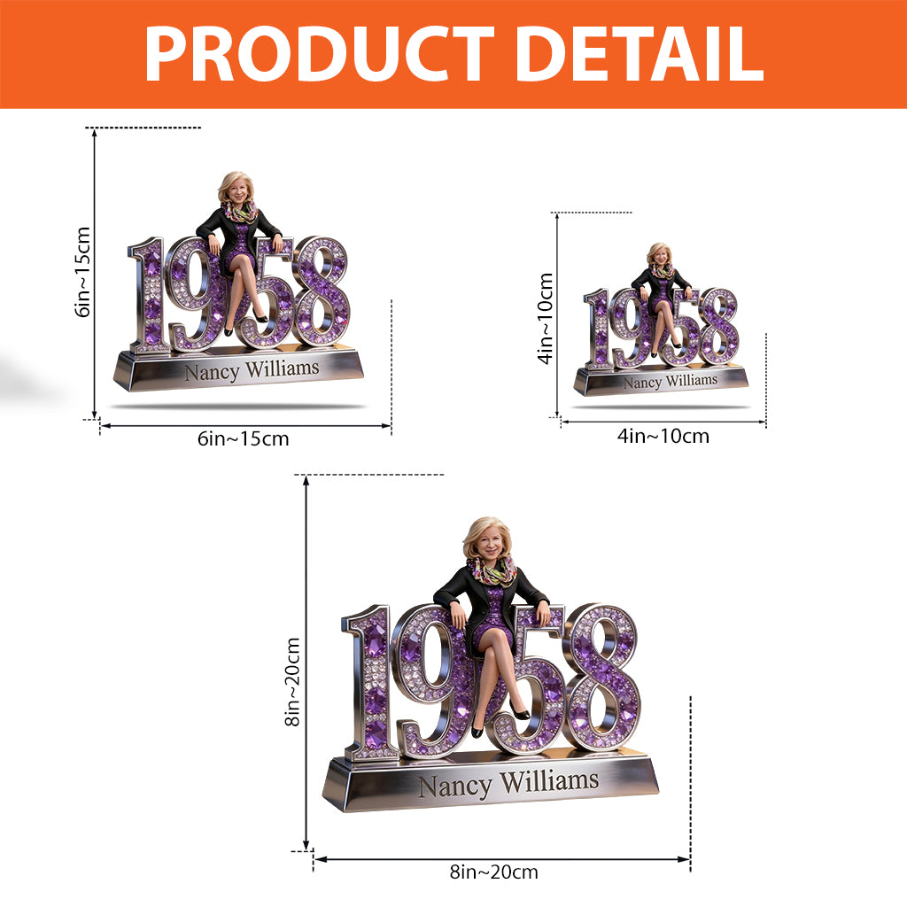 Personalized 70th Birthday Older Black Woman Custom Shaped Acrylic Plaque Gift For Her