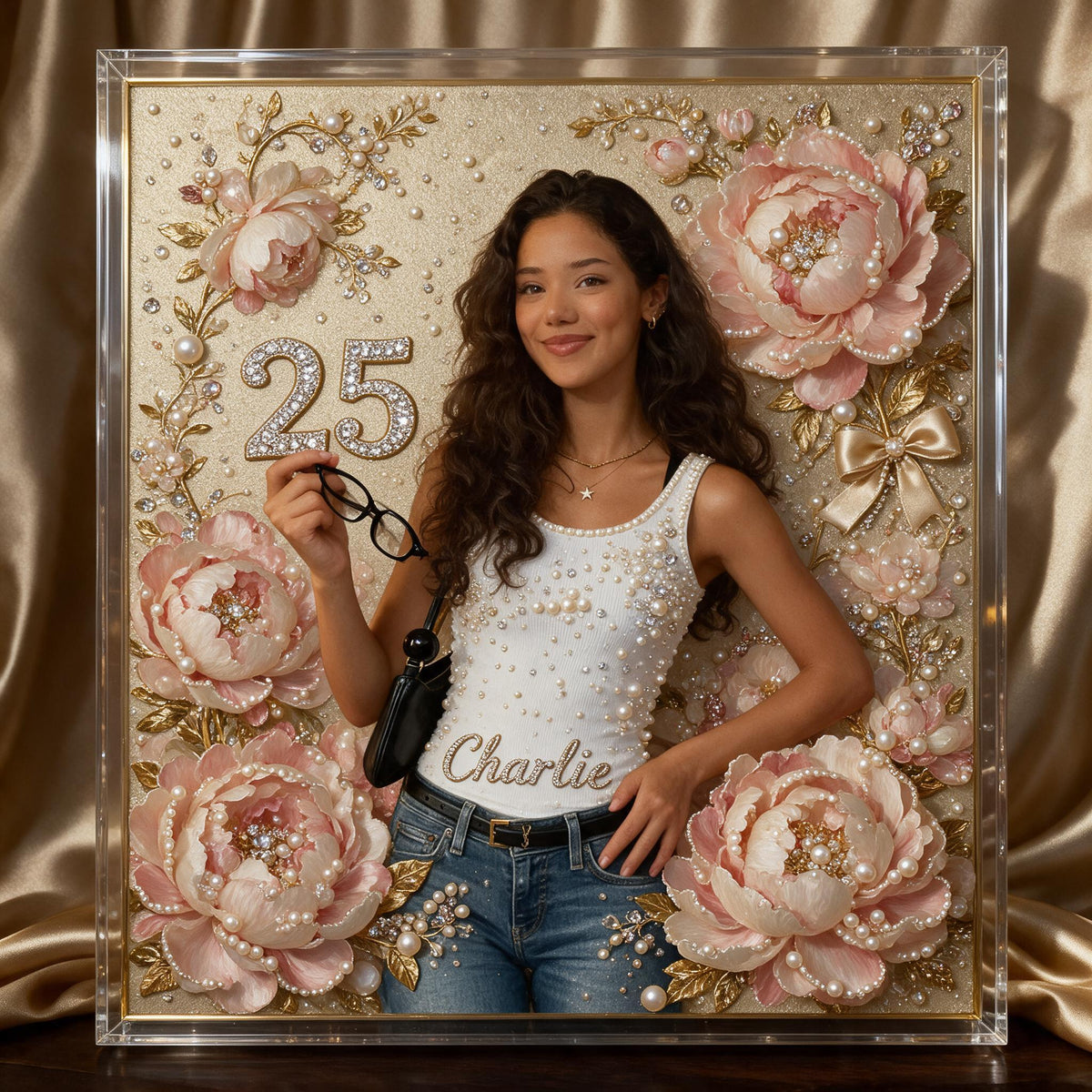 Personalized 25th Birthday Latina Woman Diamond Painting Ornament Kit Gift for Her