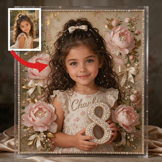 Personalized Birthday Latina Little Girl Diamond Painting Ornament Kit Gift for Daughter Granddaughter