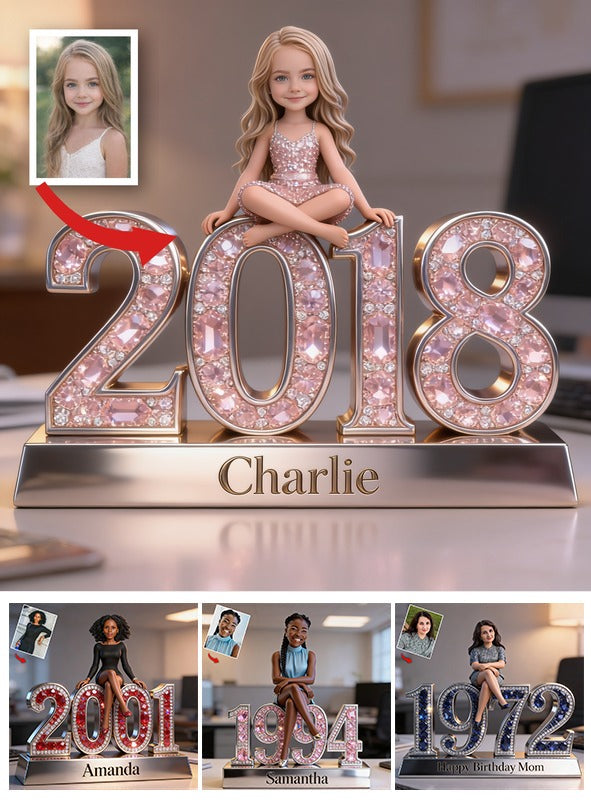 Personalisierte Acrylplakette für Mädchen 2018 - Geburtstagsgeschenk
