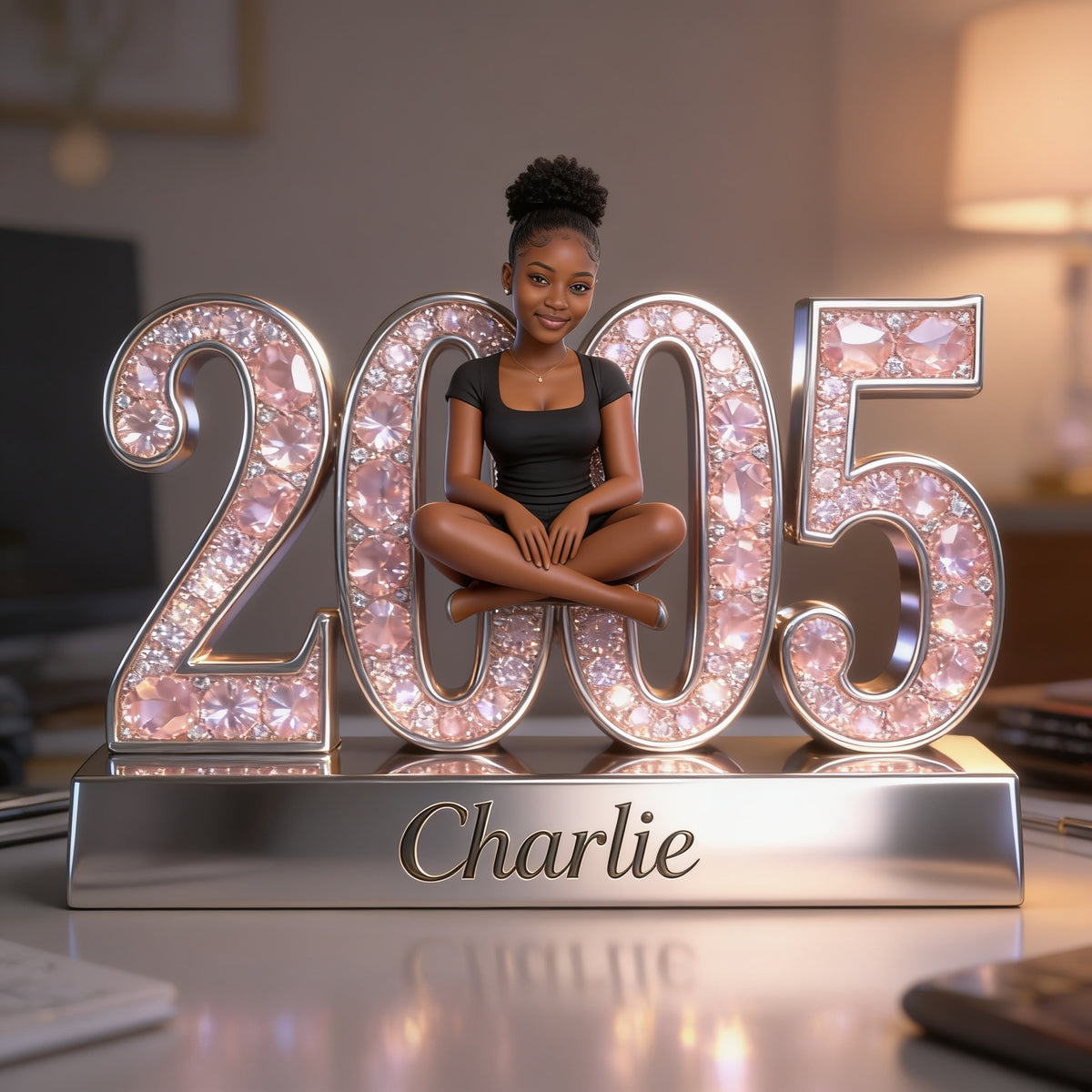Personalized 21st Birthday Black Woman Custom Shaped Acrylic Plaque Gift For Her