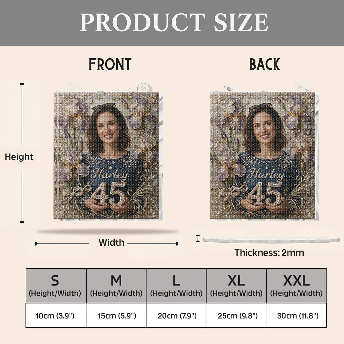 Personalized 25th Birthday Latina Woman Diamond Painting Ornament Kit Gift for Her