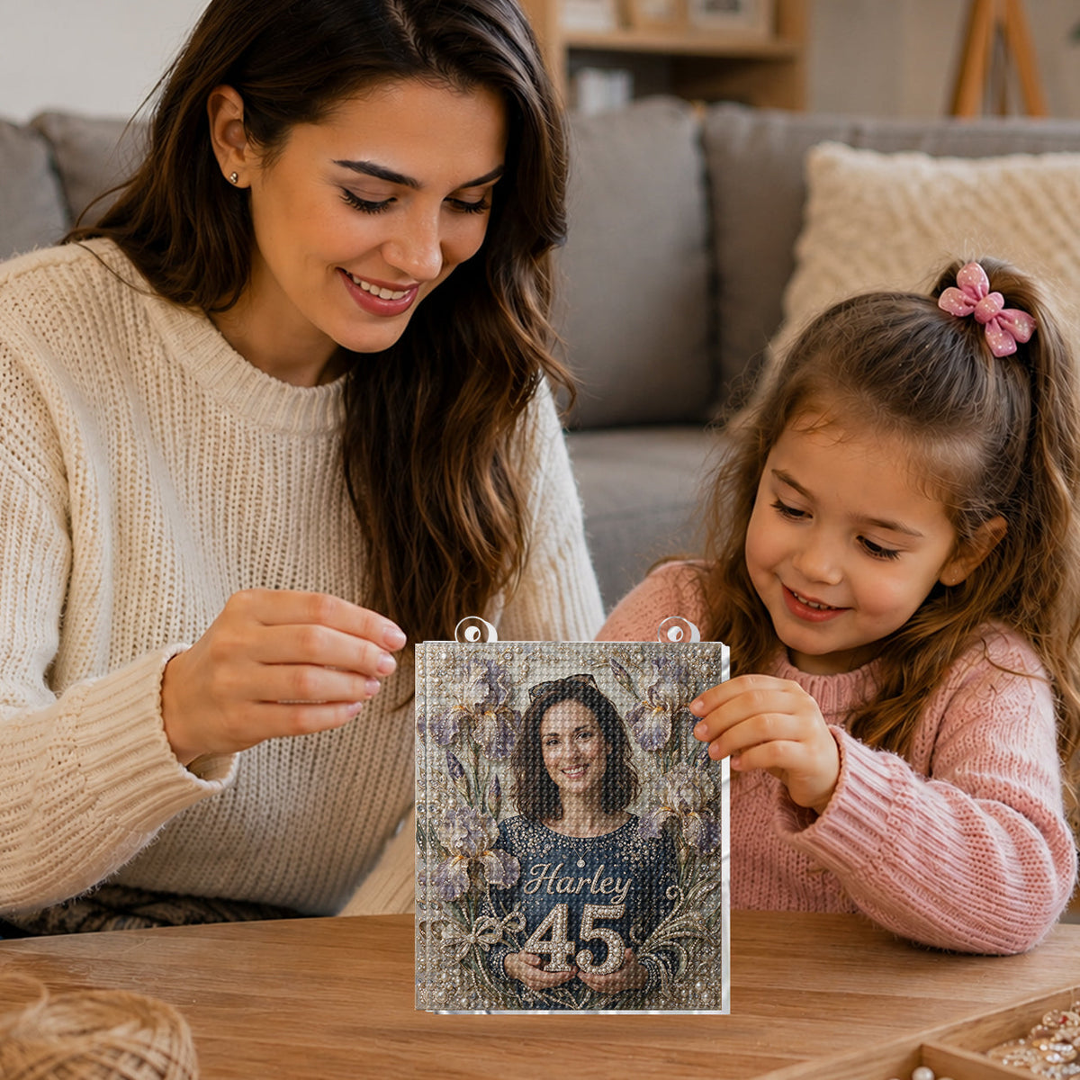 Personalized 25th Birthday Latina Woman Diamond Painting Ornament Kit Gift for Her
