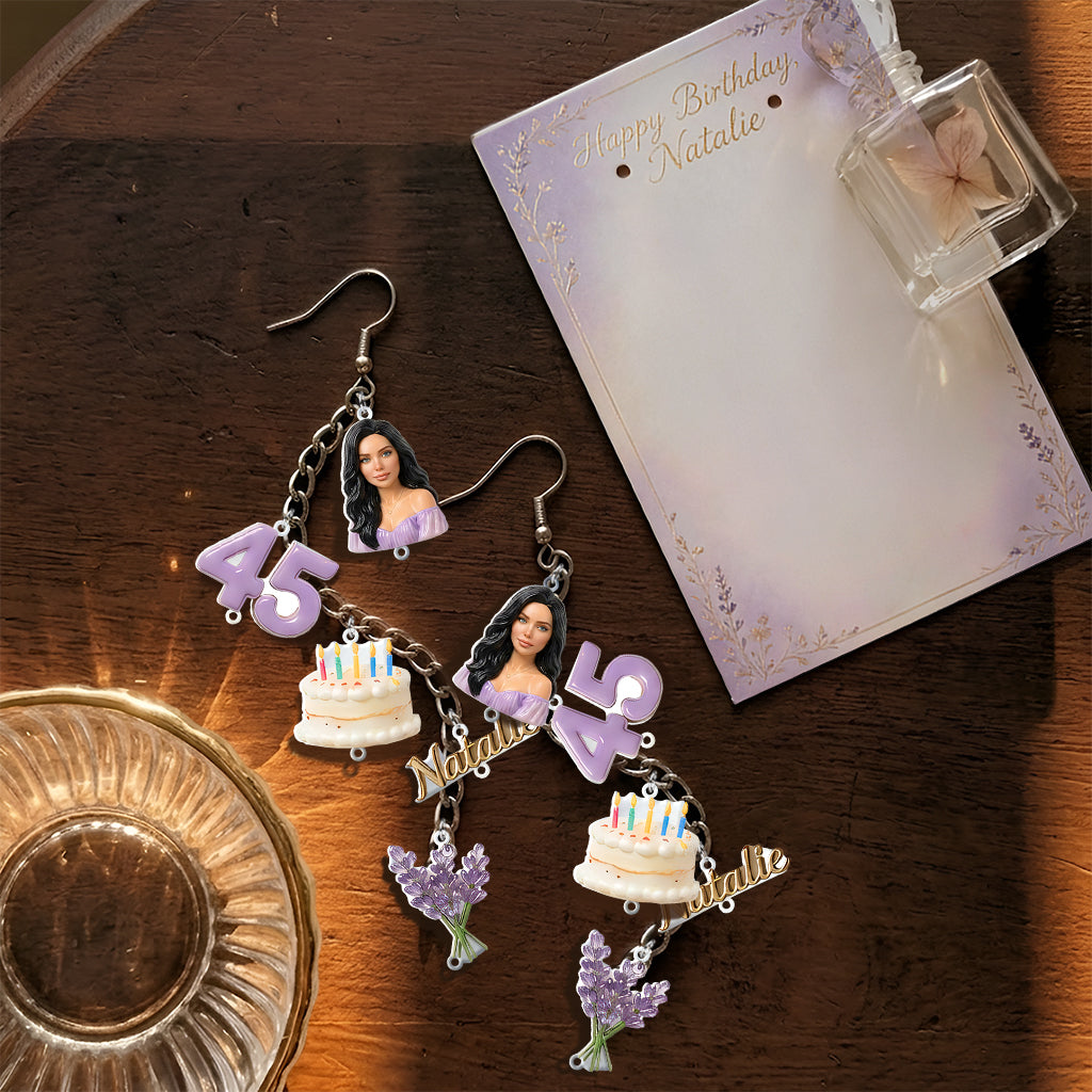 Personalized 70th Birthday Older Black Woman Earrings with Display Card, Mom Grandma Gift