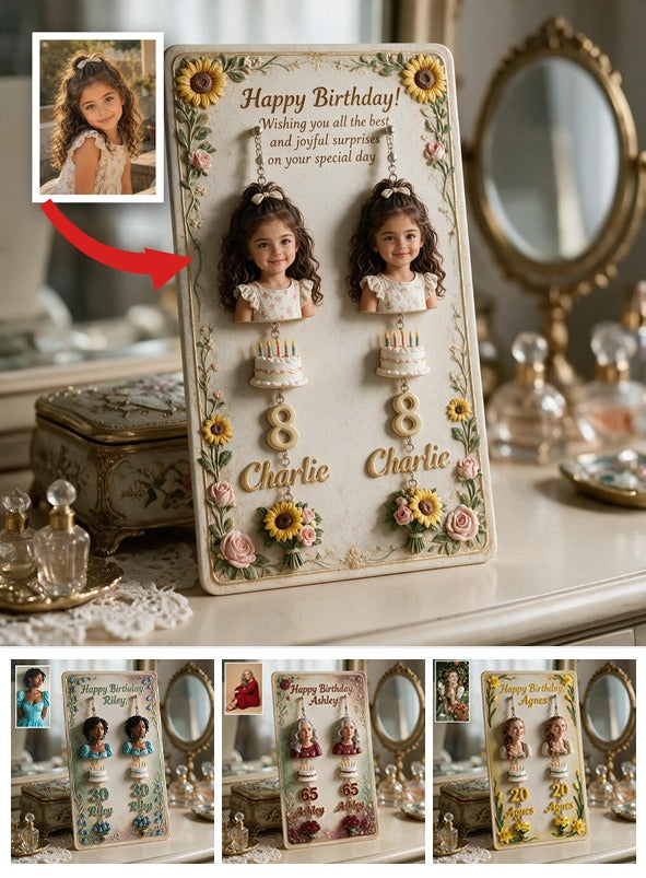 Personalisierte Geburtstags-Ohrringe für Latina-Mädchen mit Displaykarte, Geschenk für Tochter, Enkelin, Nichte