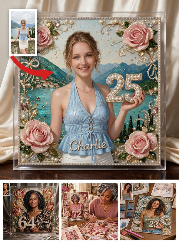 Personalized 25th Birthday Woman Diamond Painting Ornament Kit Gift for Her