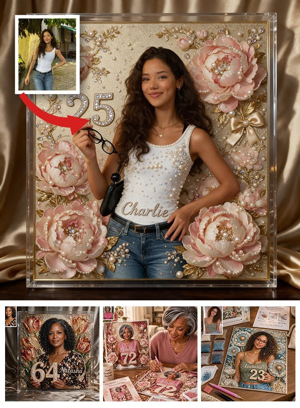 Personalized 25th Birthday Latina Woman Diamond Painting Ornament Kit Gift for Her