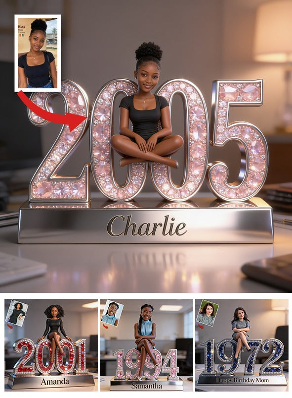Personalized 21st Birthday Black Woman Custom Shaped Acrylic Plaque Gift For Her
