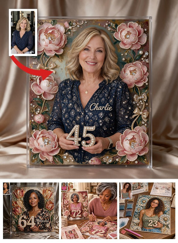 Personalized 45th Birthday Middle-Aged Woman Diamond Painting Ornament Kit