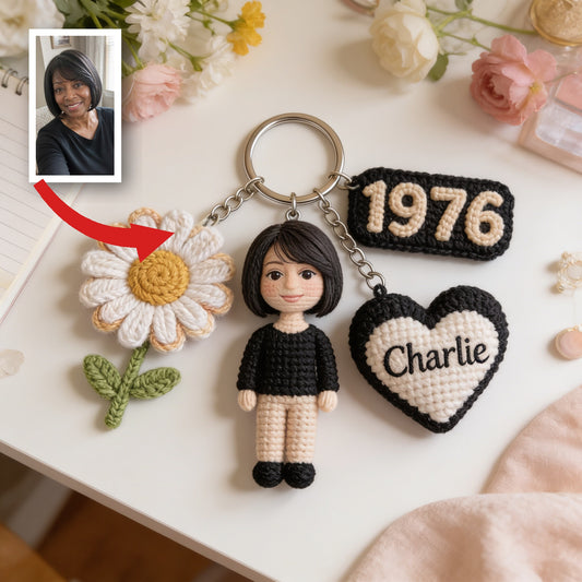 Personalized 50th Birthday Middle-Aged Black Woman Keychain Gift for Mom Grandma Wife