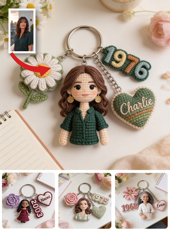Personalized 50th Birthday Middle-Aged Latina Woman Charm Keychain Gift