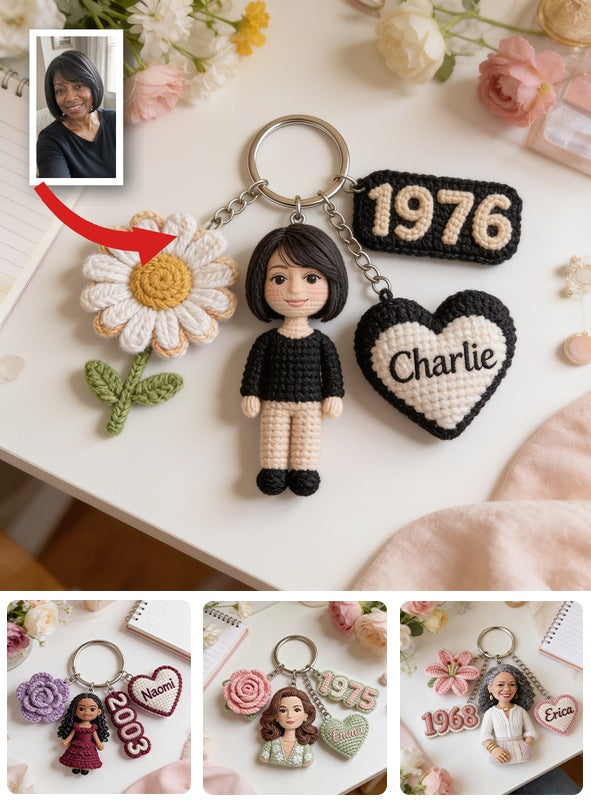 Personalized 50th Birthday Middle-Aged Black Woman Keychain Gift for Mom Grandma Wife