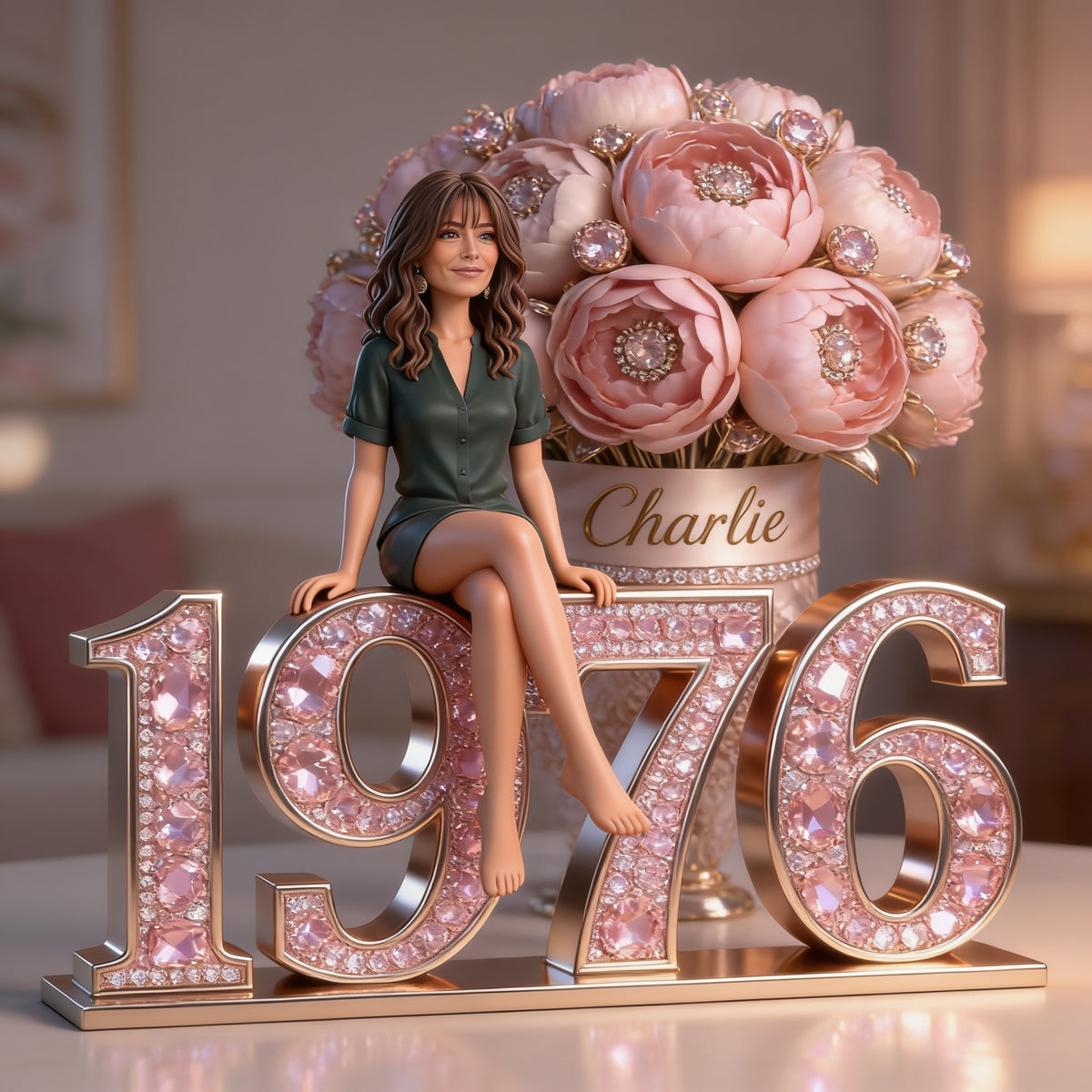 Personalized 50th Birthday Middle-Aged Latina Woman Custom Shaped Acrylic Plaque Gift for Her