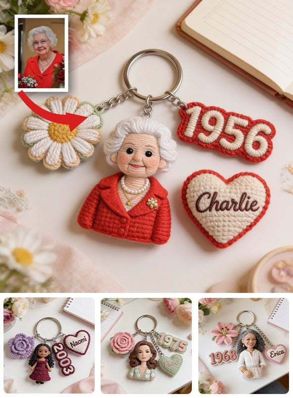 Personalized 70th Birthday Older Woman Keychain Gift for Grandma Mom Wife