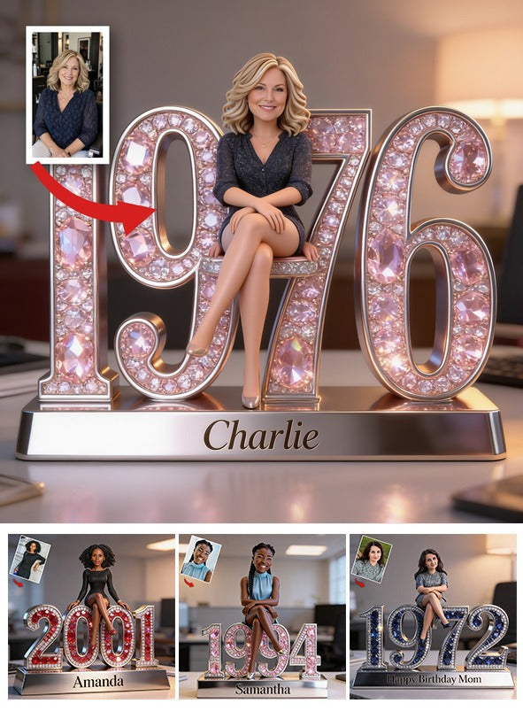 Personalized 50th Birthday Middle-Aged Woman Custom Shaped Acrylic Plaque Gift For Her
