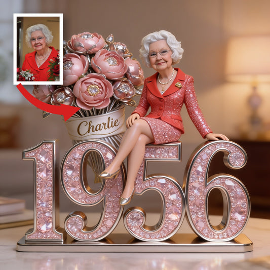 Personalized 70th Birthday Older Woman Custom Shaped Acrylic Plaque Gift for Mom Grandma Wife