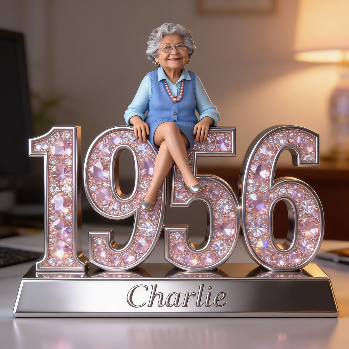 Personalized 70th Birthday Older Latina Woman Custom Shaped Acrylic Plaque Gift For Her