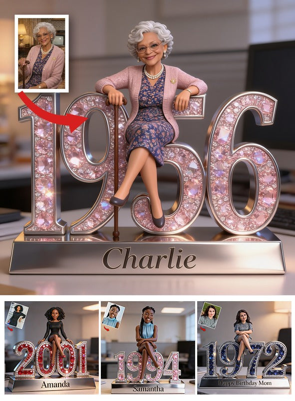 Personalized 70th Birthday Older Black Woman Custom Shaped Acrylic Plaque Gift For Her