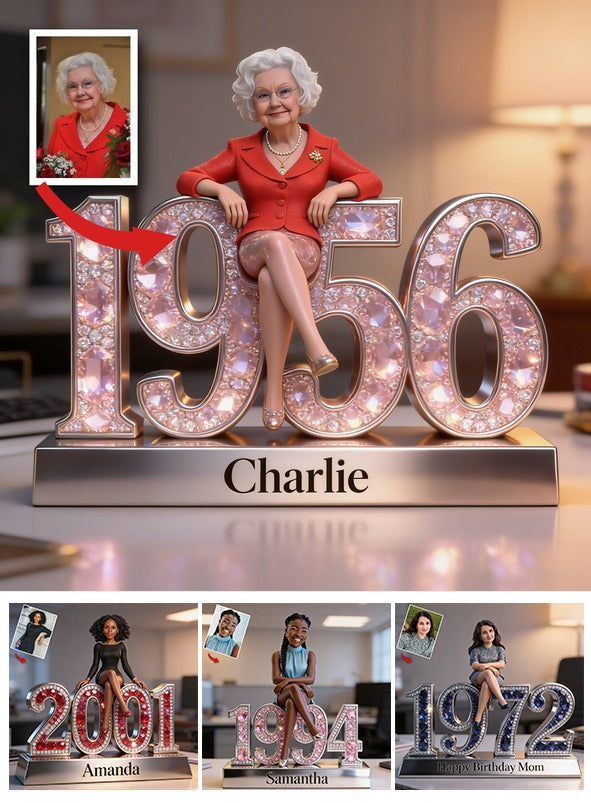 Personalized 70th Birthday Older Woman Custom Shaped Acrylic Plaque Gift For Her