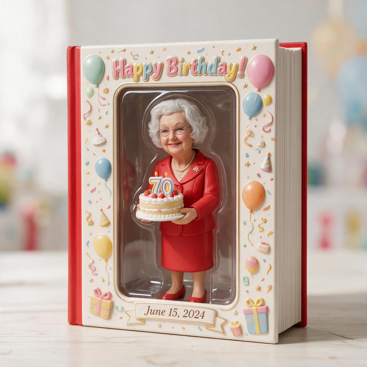 Personalized 70th Birthday Older Woman Leather Journal, Mom Grandma Keepsake Gift