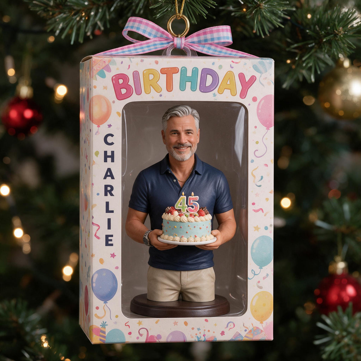Personalized 45th Birthday Middle-Aged Man Ornament Gift for Dad Grandpa
