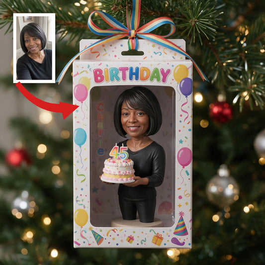 Personalized 45th Birthday Middle-Aged Black Woman Keepsake Ornament