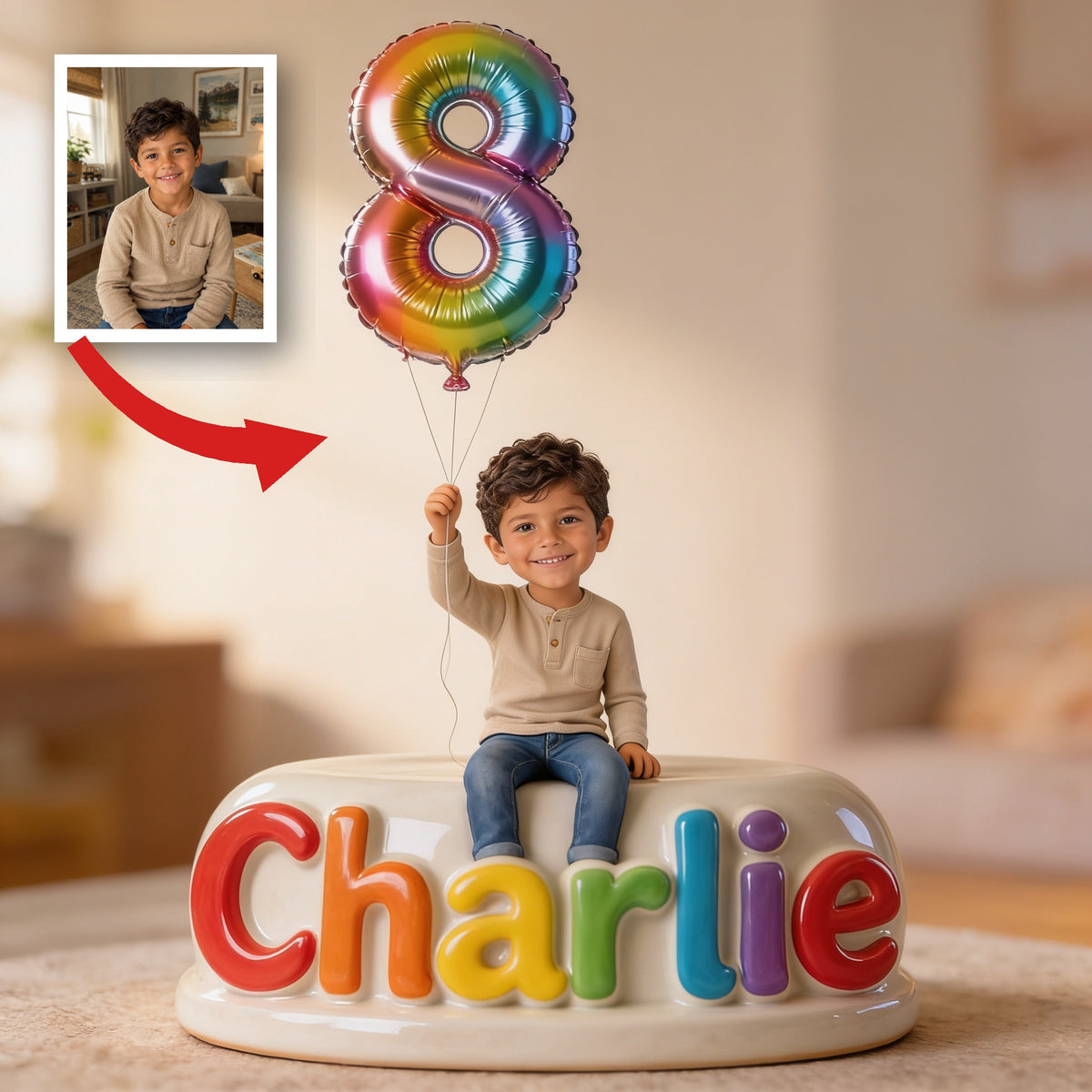 Personalized Birthday Latino Little Boy Custom Shaped Acrylic Plaque Kids Son Grandson Gift