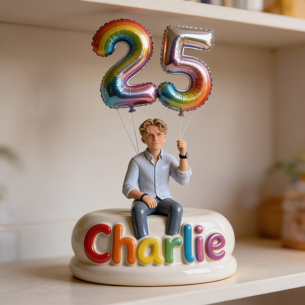Personalized 25th Birthday Man Custom Shaped Acrylic Plaque Gift for Him