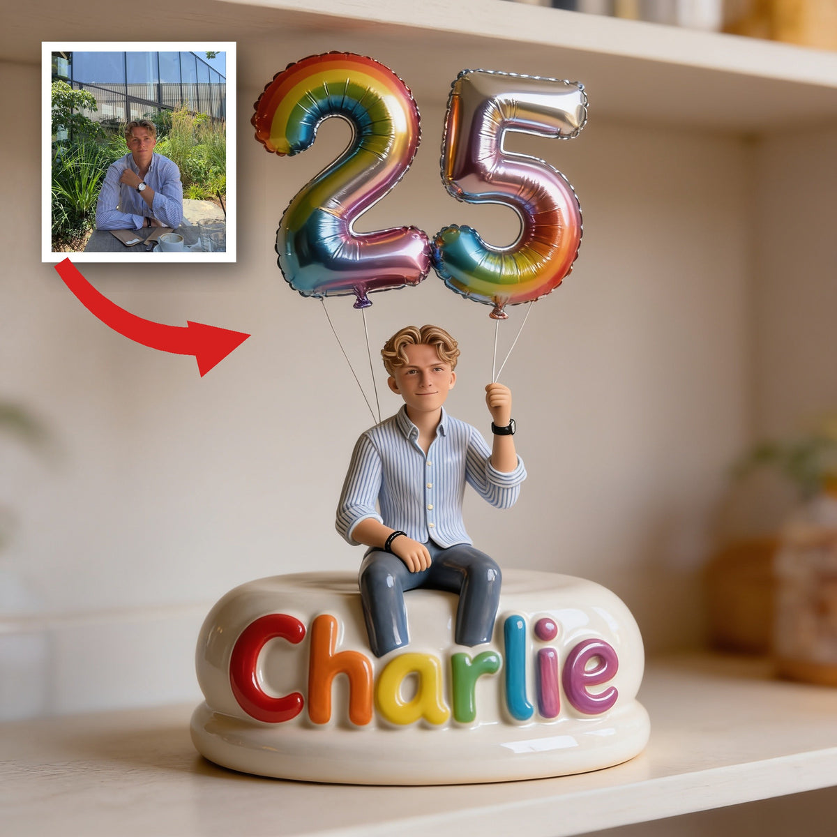 Personalized 25th Birthday Man Custom Shaped Acrylic Plaque Gift for Him