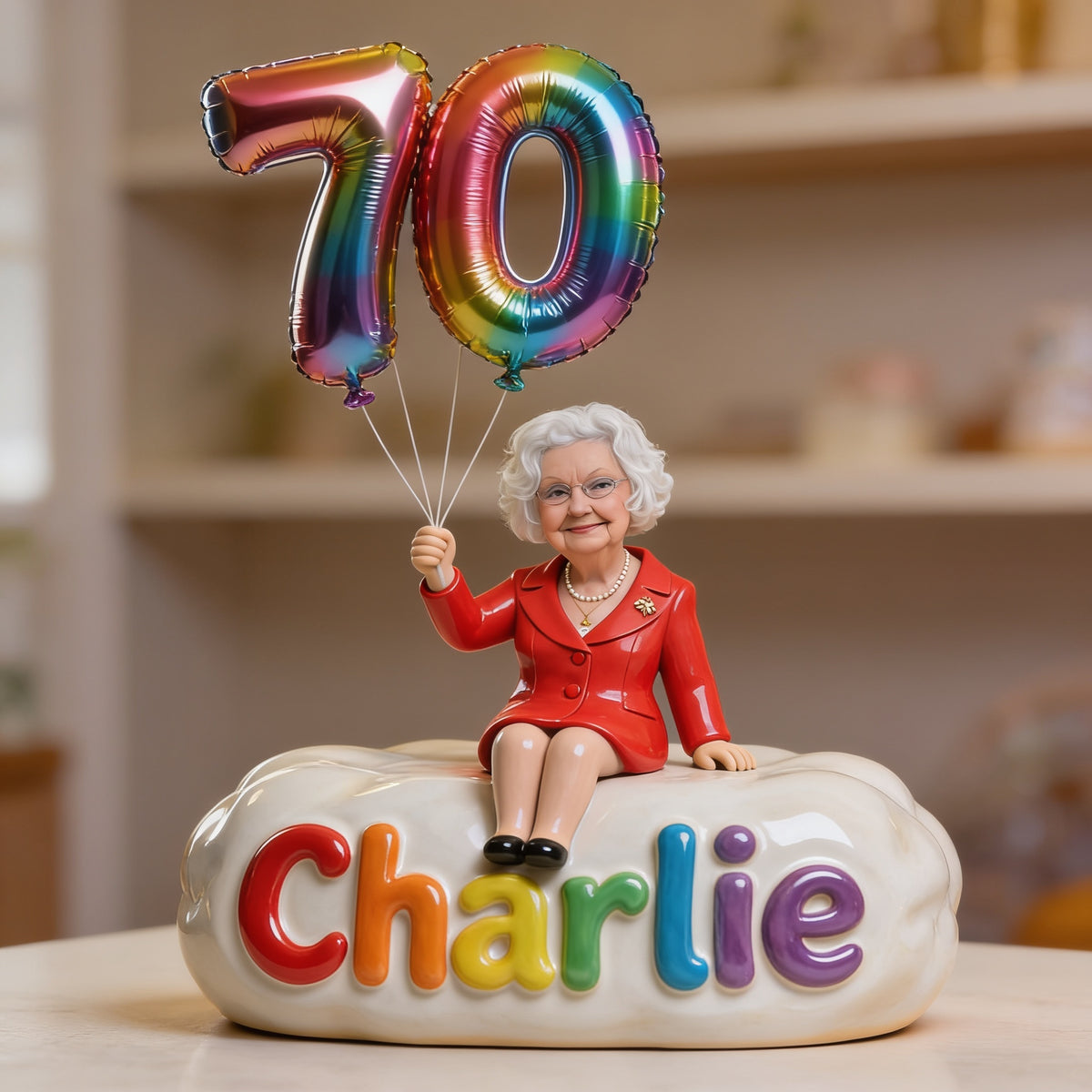 Personalized 70th Birthday Older Woman Custom Shaped Acrylic Plaque, Gift for Mom Grandma Wife