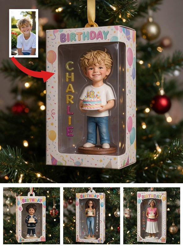 Personalized Birthday Little Boy Ornament - Son Grandson Nephew Keepsake Gift