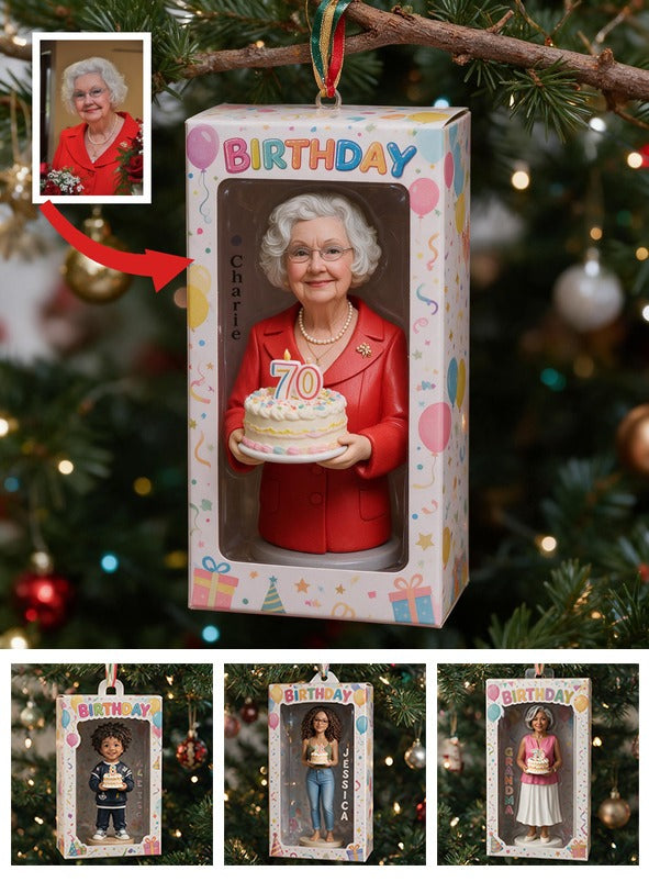 Personalized 70th Birthday Older Woman Ornament - Gift for Grandma Mom Wife