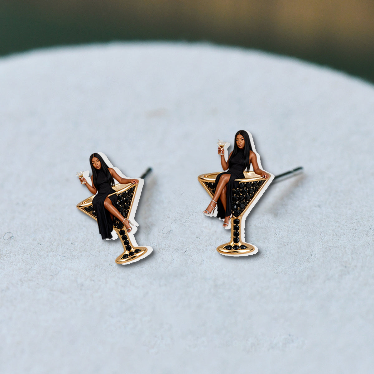 Personalized 70th Birthday Older Latina Woman Pendant Necklace & Stud Earrings Jewelry Set