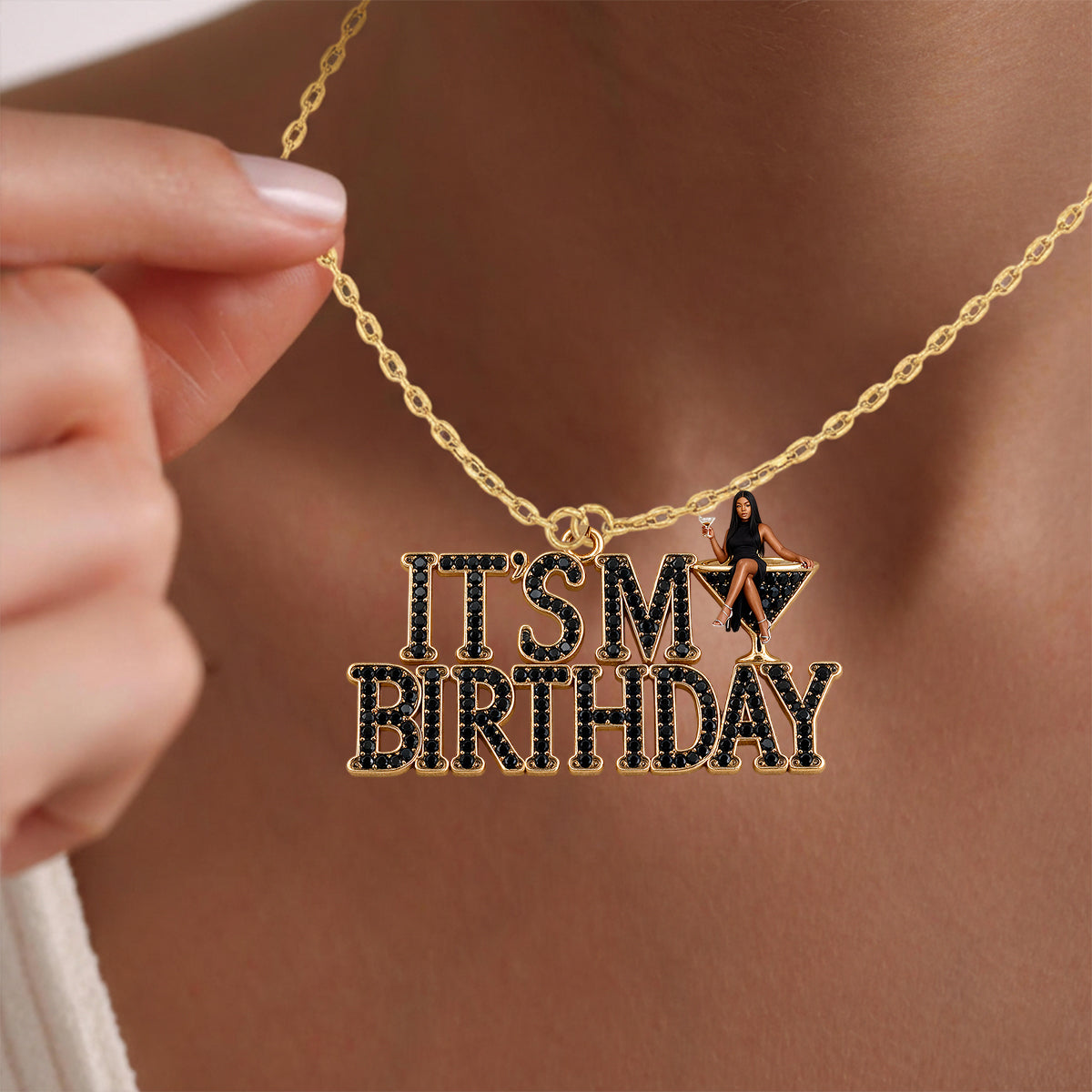 Personalized Birthday Latina Little Girl Pendant Necklace & Stud Earrings Gift Set