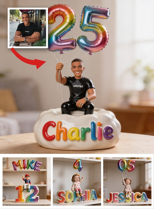 Personalized 25th Birthday Black Man Custom Shaped Acrylic Plaque Gift for Him
