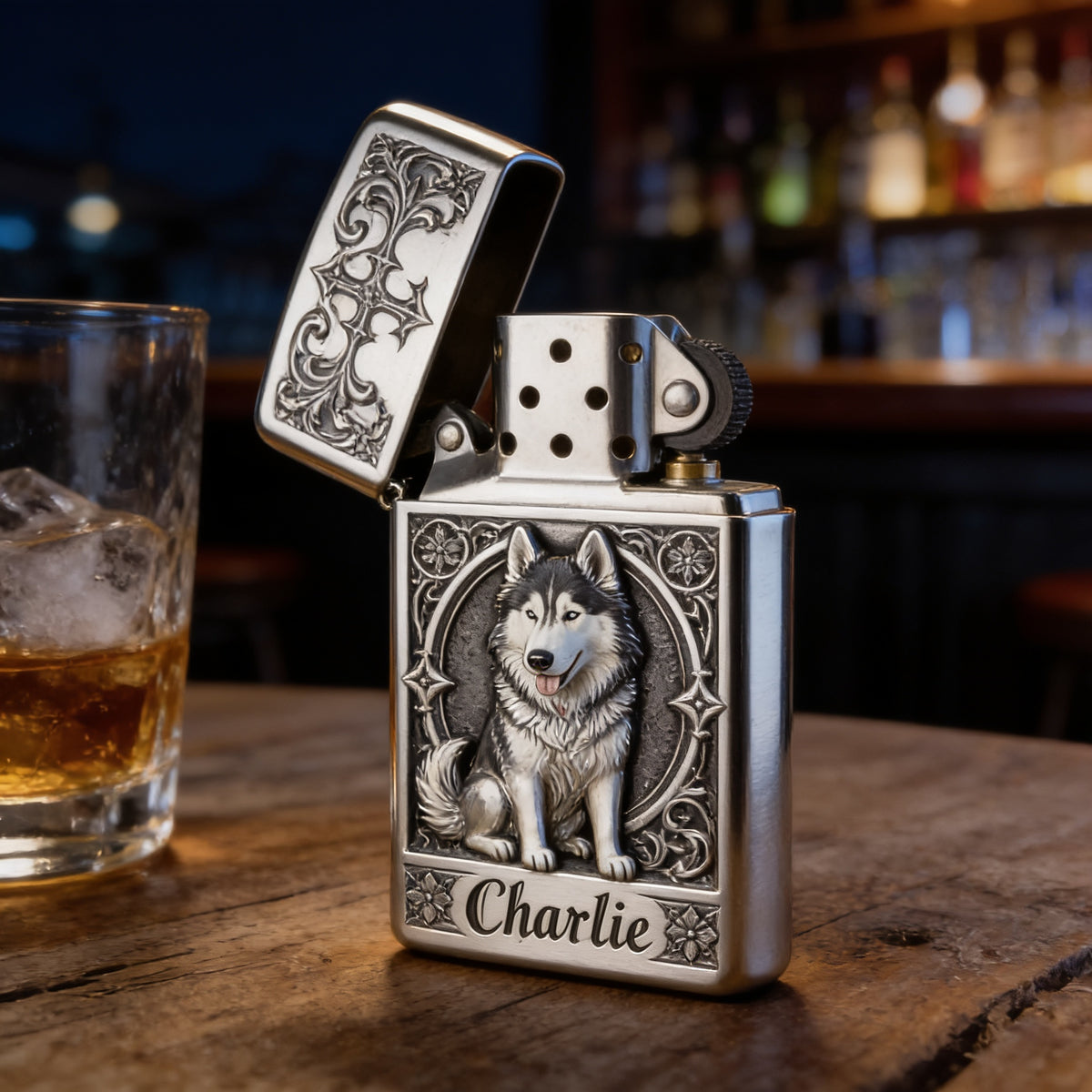 Personalized Siberian Husky 2010-2024 Custom Pocket Lighter Pet Lover Gift