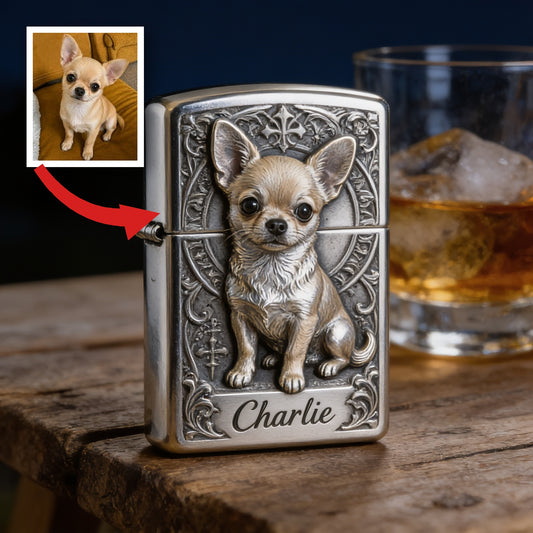 Personalized Fawn White Chihuahua Lighter Pet Owner Keepsake Gift