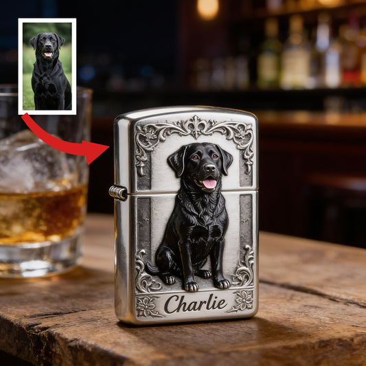 Personalized Black Labrador Retriever Lighter Custom Pet Owner Gift