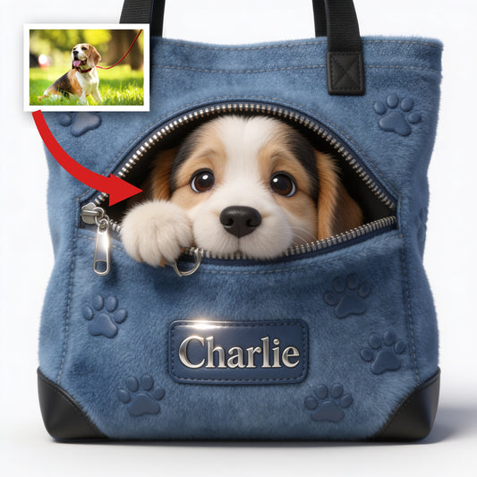 Personalized Tricolor Adult Beagle Tote Bag Dog Lover Gift