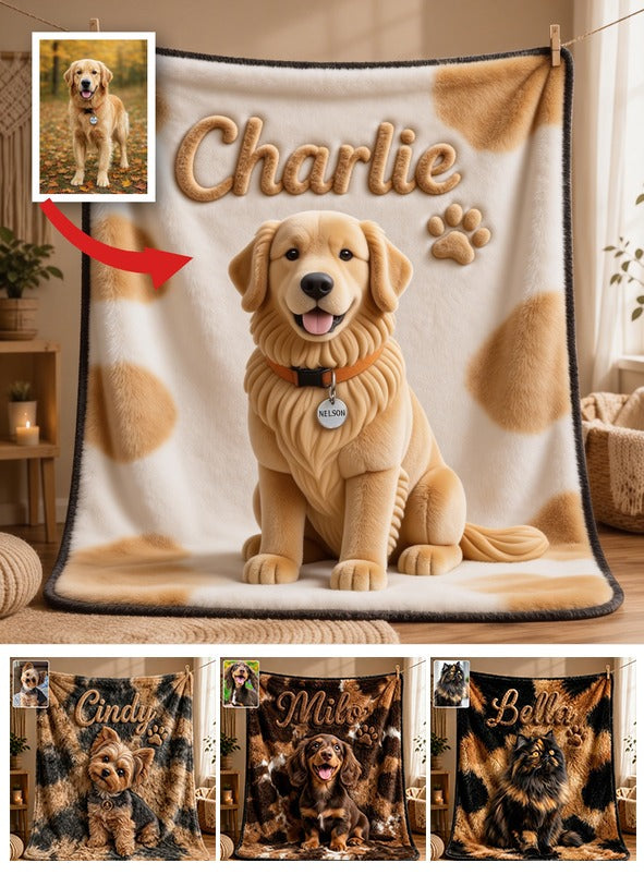 Personalized Adult Golden Retriever Pet Blanket Gift for Dog Lovers