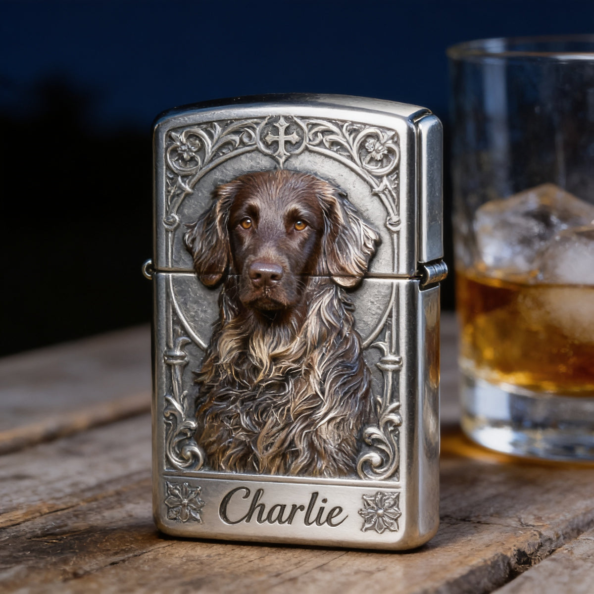 Personalized Flat Coated Retriever Lighter Custom Pet Dog Keepsake Gift